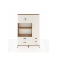 Arges Gardrop 7 Raflı 5 Çekmeceli 3 Kapaklı 132x30x195 Çam-Aytaşı