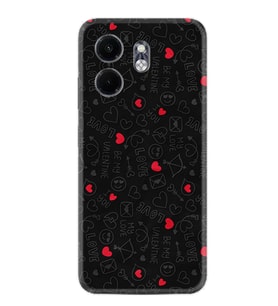 Infinix Hot 50i Kılıf Boutique Baskılı Resimli Siyah Kalp ve Ok Pcode -064