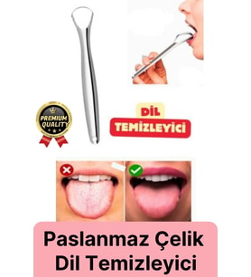 Özel Üretim Ferah Nefes Paslanmaz Çelik Standart Boy Sıyırıcı Aparat Dil Temizleyici Ağız Bakım