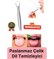 Özel Üretim Ferah Nefes Paslanmaz Çelik Standart Boy Sıyırıcı Aparat Dil Temizleyici Ağız Bakım