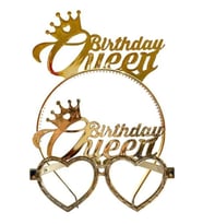 Birthday QueenTaç Gözlük 2'li Set