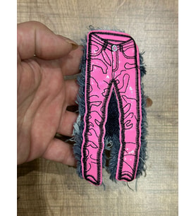 13XX5 CM KOT PEMBE DERİ PANTOLON ARMA YAMA DİKİŞ HOBİ AKSESUARI