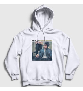Presmono Unisex Beyaz Highway 61 Revisited Bob Dylan Kapüşonlu Sweatshirt 301513tt