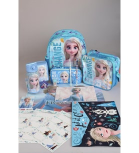 DEKOMUS LİSANSLI ELSA FROZEN TEK BÖLMELİ KÜÇÜK BOY 32 CM ANAOKUL ,BESLENME VE KALEM ÇANTASI,MATARA,BESLENME KABI İLE FULL OKUL/KIRTASİYE SETİ (Mor)