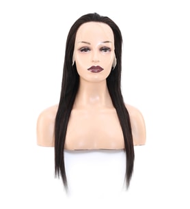 Düz Front Lace Gerçek Tül Peruk - Doğal - 60-65cm