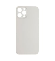 Apple iPhone 12 Pro Max Uyumlu LOGOLU Arka Pil Batarya Kapağı - LENS HARİÇ (Açık Gri)