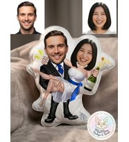 Kişiye Özel Gelin Damat Şekilli Maskot Yastık 1