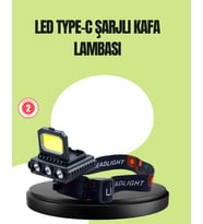 800 Lumen Çok Fonksiyonlu LED Kafa Lambası Type C Şarjlı