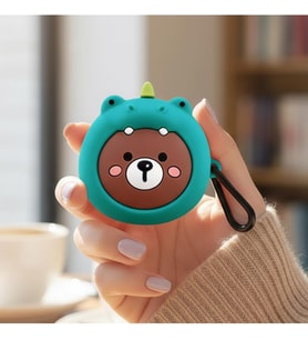 CaseOnn Kılıf Karakter Figürlü Ayı Yeşil Çam Yeşili Galaxy Buds FE ile uyumlu