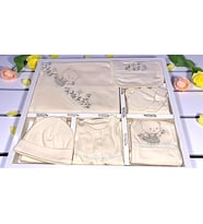 0-3 AY KIZ BEBEK ÇİÇEKÇİ KIZ NAKIŞLI ORGANİK PAMUK 10 LU PREMİUM SET (Bej-Bej-Bej)