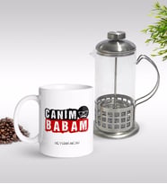 BK Gift Kişiye Özel Canım Babam Tasarımlı Kupa & French Press Seti-6 (Model 1)