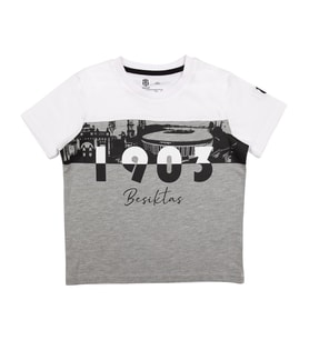 Beşiktaş Orijinal Çocuk T-Shirt (Beyaz-Gri)