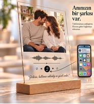 Kişiye Özel Fotoğraflı NFC Şarkı Çerçevesi – Standlı Pleksi Hediye