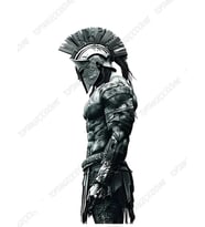 MXQB-006 ORTA BOY SPARTALI SAVAŞCI DESEN GEÇİCİ DÖVME-TATTO