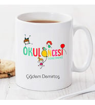 Okul Öncesi Öğretmeni Kişiye Özel Kupa HB490A (Beyaz - Beyaz)
