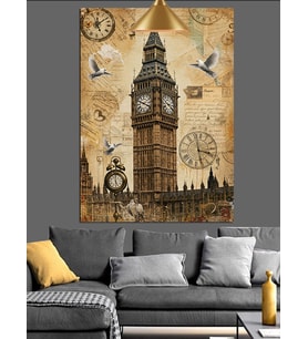 Londra Big Ben saat kulesi Dekoratif Kanvas - Mdf Ahşap Tablo