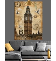 Londra Big Ben saat kulesi Dekoratif Kanvas - Mdf Ahşap Tablo