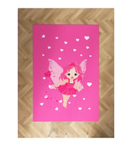 MEKTA HOME BEBEK VE ÇOCUK ODASI Peri Kız ve Kalp Desenli Halı