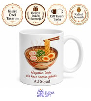 Noodle Temalı Baskılı Kupa Bardak Ramen Severlere Özel Hediye