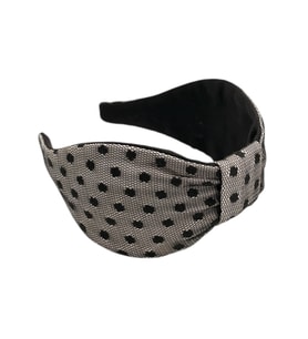 SİYAH POLKA DESEN DANTELLİ TAÇ