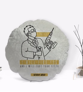 BK Gift Kişiye Özel İsimli Diş Hekimi Tasarımlı Dekoratif Kırlent Yastık-4