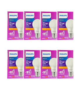 Philips 8W (60W) 2700K (Sarı Işık) E27 Duylu Klasik Led Ampul (8 Adet)