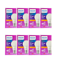 Philips 8W (60W) 2700K (Sarı Işık) E27 Duylu Klasik Led Ampul (8 Adet)