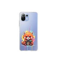 Xiaomi Mi 11 Lite ile Uyumlu Splash Tilki Tasarımlı Şeffaf Silikon Kılıf