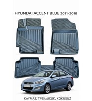 Hyundai Accent Blue 2011-2018 ile Uyumlu 3D Oto Paspas Premium