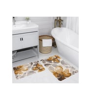 Rovigo Home Dijital Baskılı 2'li Banyo paspas Takımı RVG5173 (Sarı)