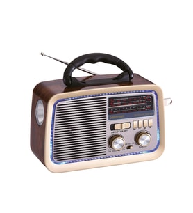 Polosmart FS84 Kablosuz Bluetooth Fenerli FM/AM/SW Hafızalı Nostaljik Radyo Kahverengi