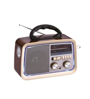 Polosmart FS84 Kablosuz Bluetooth Fenerli FM/AM/SW Hafızalı Nostaljik Radyo Kahverengi