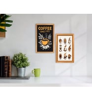 BK Home Coffee Tasarımlı Dekoratif 2'li Retro Ahşap Tablo-2