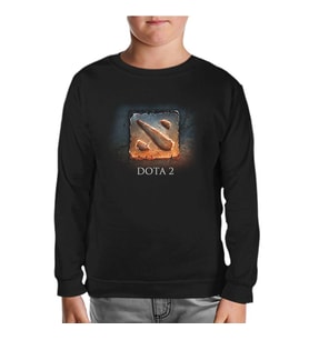 Dota 2 - Logo1 Siyah Çocuk Sweatshirt