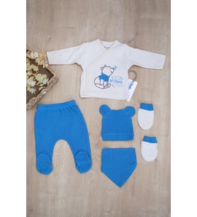 Erkek Bebek 5 Li Hastane Çıkışı Seti STL6122 (Mavi)