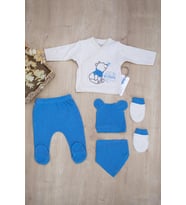 Erkek Bebek 5 Li Hastane Çıkışı Seti STL6122 (Mavi)