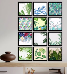 BK Gift 12 Parça Çerçeve Görünümlü Ahşap Tablo Seti (55x75cm)-5