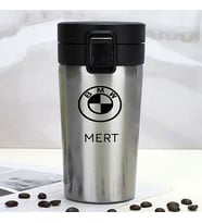 Kişiye Özel Paslanmaz Çelik 380 ml Vakumlu Araç Baskılı Termos - Isı Yalıtımlı, Sızdırmaz Kapak (Metal)
