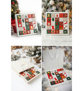 Boş Advent Calendar Kutusu - 24'lü Yılbaşı Hediye Seti - Kendin Yap Advent Calender Hediye Kutusu