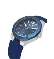 Polo Air Metal Kasa Silikon Kordon Erkek Kol Saati Lacivert Gümüş Renk PL-7048E2x (Lacivert-Gumus)