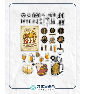Bira Beer Sticker Set 27 Parça Telefon, Tablet, Defter, Laptop Sticker