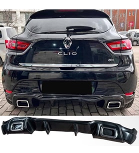 Renault Clio 4 Rs Arka Ek Difüzör Parlak Siyah 2012 2013 2014 2015 2016 Arka-difizör-bodykit-ek