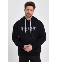 ALEXANDERGARDI BASKILI KAPÜŞONLU SWEATSHIRT (E22-757A-02) (Siyah)