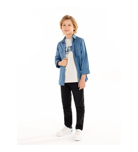 Civil Boys Erkek Çocuk Kot Pantolon 6-9 Yaş Füme (Füme)