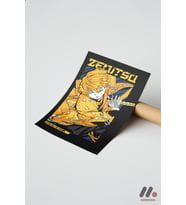 Demon Slayer Zenitsu Anime Poster, Çerçevesiz Yüksek Kalite Duvar Afişi - Anime