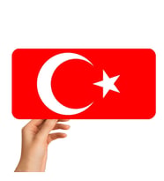 Türk Bayrağı Metal Tabela - Dekoratif Duvar Levhası Plaka 14.5x29.5 cm