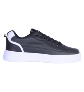 Luttoon Prt-4302 Syh-Byz Cilt Erkek Sneaker Ayakkabı (Siyah)