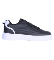 Luttoon Prt-4302 Syh-Byz Cilt Erkek Sneaker Ayakkabı (Siyah)