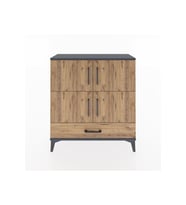 Arges Şifonyer 4 Raflı Tek Çekmeceli 4 Kapaklı 88x30x96 Antrasit-Çam