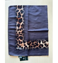 Soft Zarif Leopar Desenli Moda Trend Şal (Lacivert)
